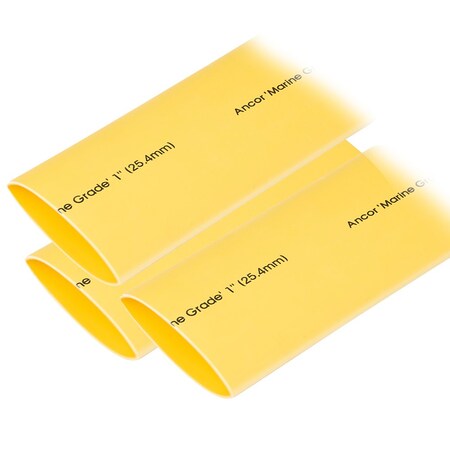 Ancor Heat Shrink Tube, 3:1 I.D. Shrink Ratio, 1 in, Yellow, 12 in 307924